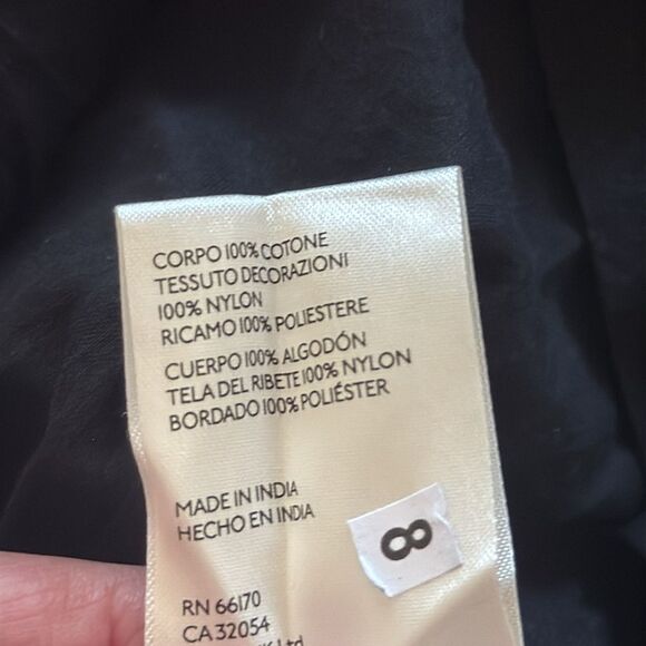 Anthropologie Black Flutter Sleeve Crop Blouse - Picture 5 of 7